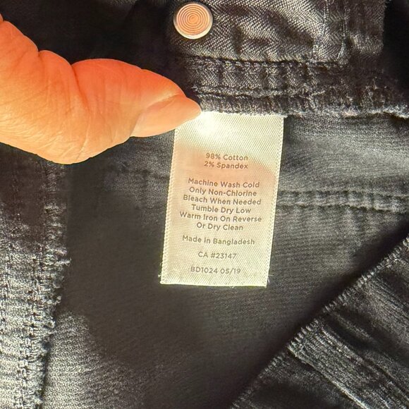 Talbots Black Pants Corduroy Size 12 High Waist Straight Leg - Picture 7 of 9